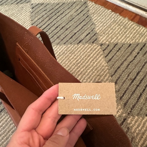 New Madewell Brown Leather Tote Bag - Picture 3 of 4